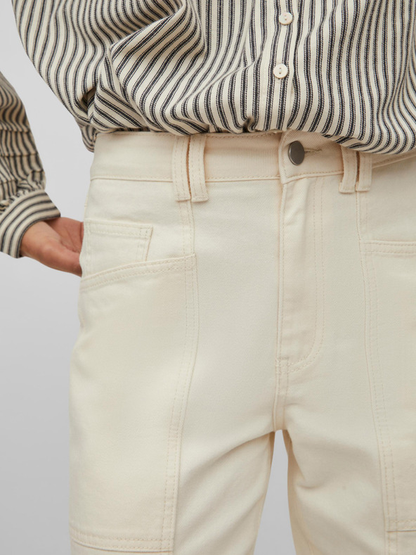 Vila Blugi cu croială dreaptă pentru femei crem VILA Orys