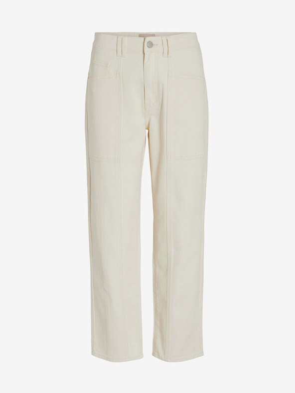 Vila Blugi cu croială dreaptă pentru femei crem VILA Orys