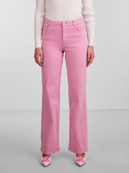 Pieces Blugi roz cu picior lat pentru femei Pieces Peggy