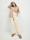 Pieces Blugi cu picior larg pentru femei Cream Pieces Holly