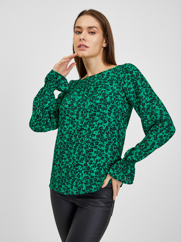 Orsay Bluză florală damă negru-verde ORSAY