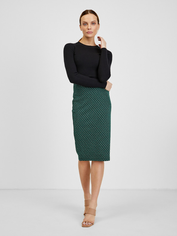 Orsay Fustă de damă cu model verde închis ORSAY