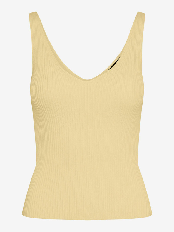 Vero Moda Tricou fără mâneci de bază cu nervuri, galben deschis, pentru femei VERO MODA Glory