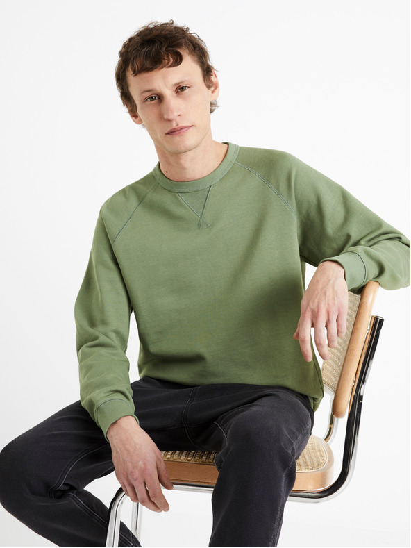 Celio Hanorac basic verde din bumbac pentru bărbați Celio Debiais