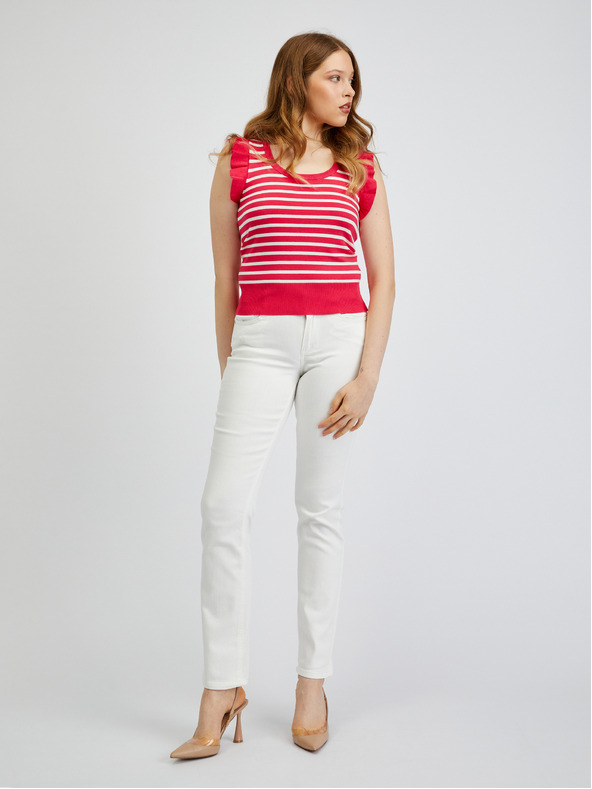 Orsay Bluză de damă în dungi alb-roz ORSAY