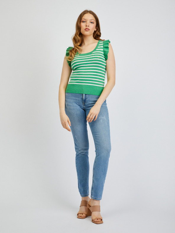 Orsay Bluză de damă în dungi alb-verde ORSAY