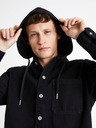 Celio Tricou negru cu glugă din denim pentru bărbați Celio Dadenim