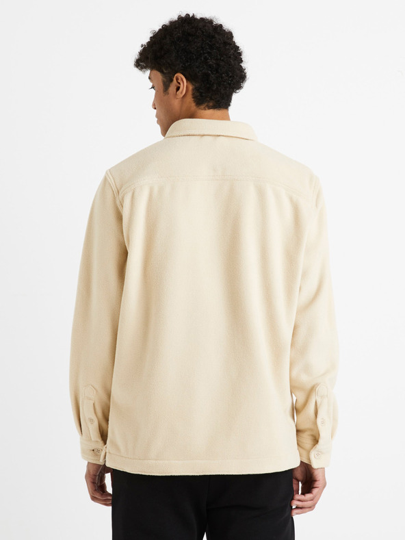 Celio Cămașă de bărbați bej cu top Celio Dafleece