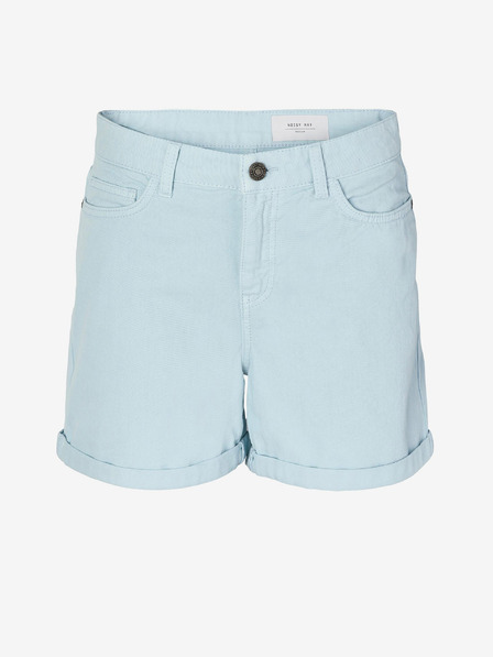 Noisy May Pantaloni scurți din denim albastru deschis pentru femei Noisy May Smiley