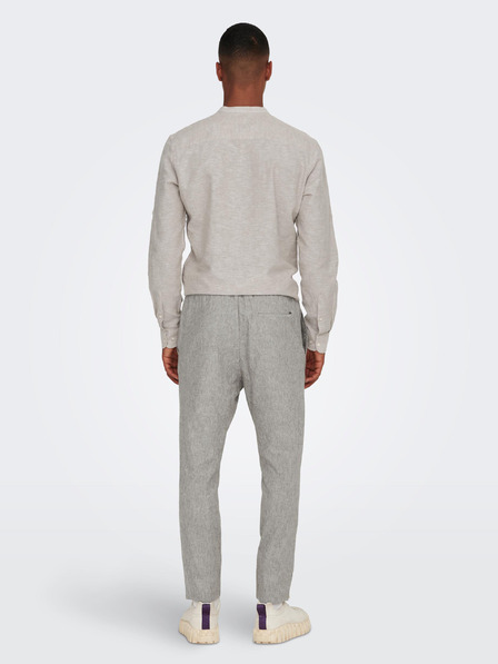 ONLY & SONS Pantaloni bărbătești gri deschis cu dungi și lenjerie ONLY & SONS Linus