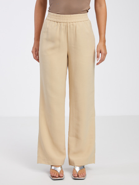 Vero Moda Pantaloni largi bej pentru femei VERO MODA Carmen