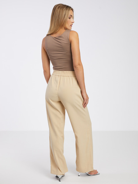 Vero Moda Pantaloni largi bej pentru femei VERO MODA Carmen