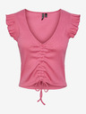 Pieces Tricou crop top roz pentru femei Pieces Tegan