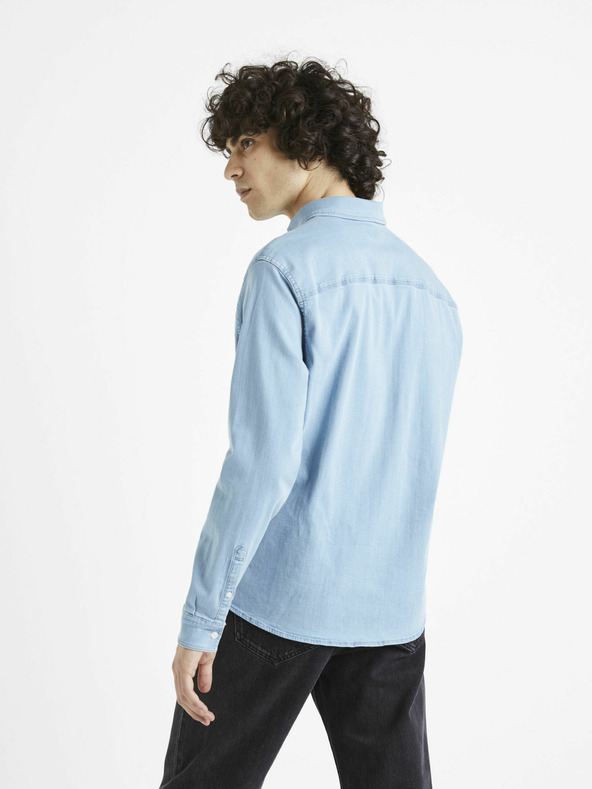 Celio Tricou albastru deschis din denim pentru bărbați Celio Cadeni