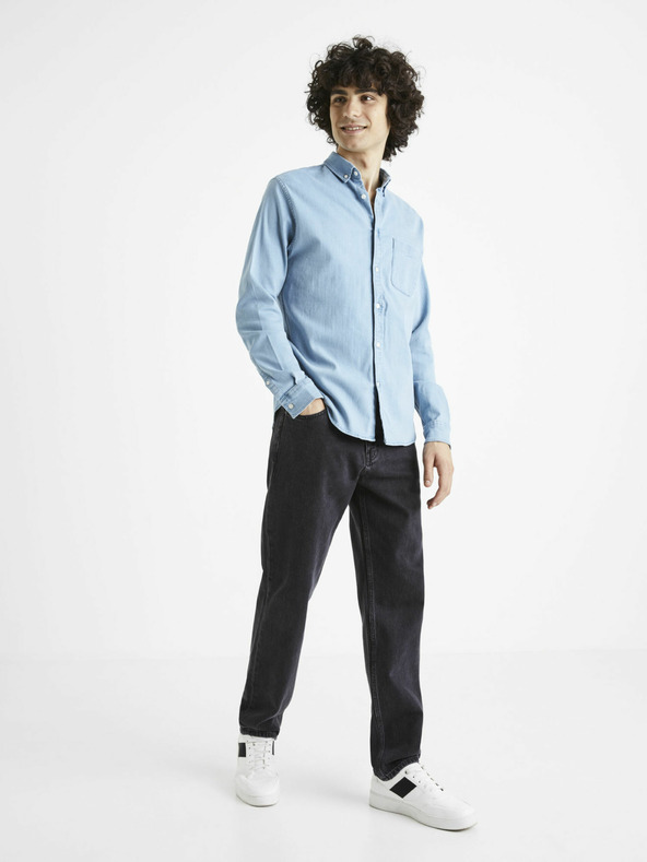 Celio Tricou albastru deschis din denim pentru bărbați Celio Cadeni