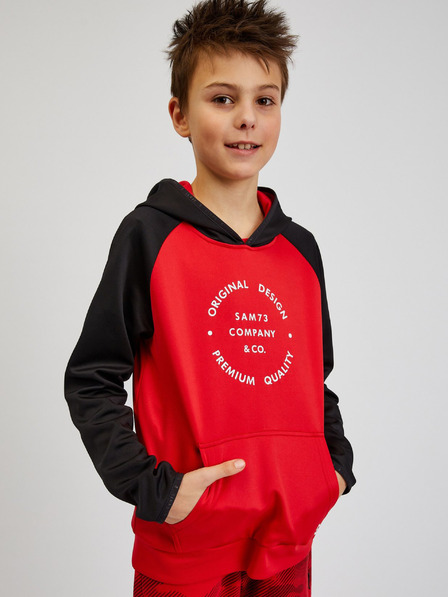 Sam 73 Hanorac unisex negru și roșu pentru copii SAM73 Draco