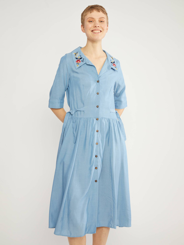 Blutsgeschwister Rochie cămașă albastru deschis pentru femei Blutsgeschwister