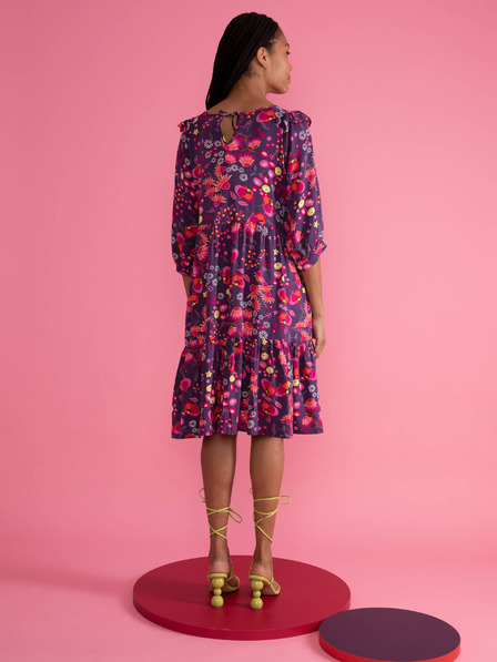 Blutsgeschwister Rochie florală roz și mov pentru femei Blutsgeschwister Fabala By Butterfly