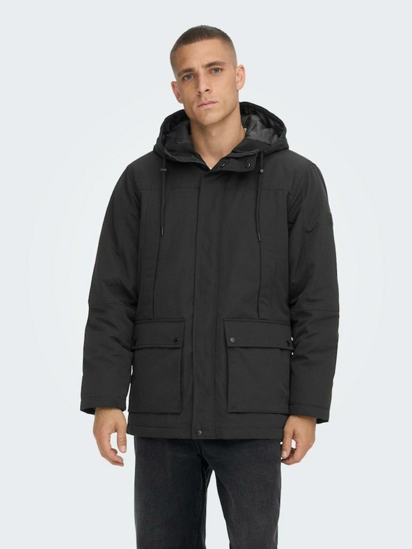 ONLY & SONS Jachetă de iarnă neagră pentru bărbați ONLY & SONS Jayden