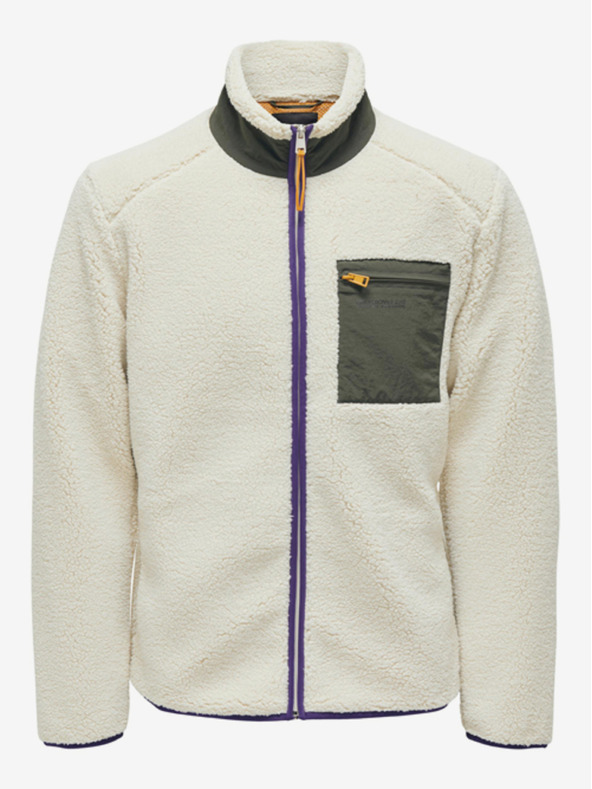 ONLY & SONS Jachetă bărbătească din blană artificială crem ONLY & SONS Dallas