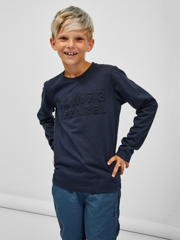 Sam 73 Tricou albastru închis cu mânecă lungă pentru băieți SAM 73 Celdor