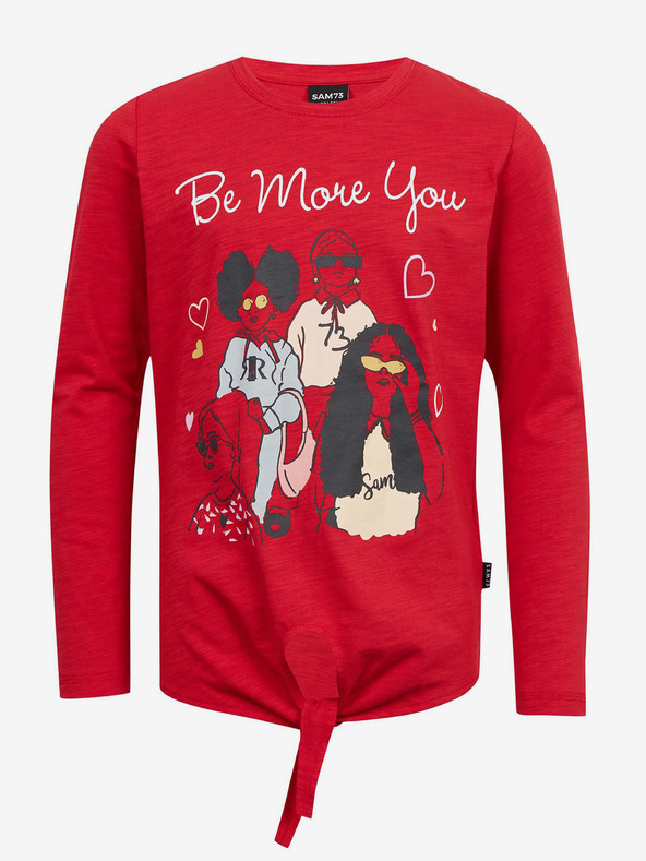 Sam 73 Tricou roșu cu mânecă lungă pentru fete SAM 73 Vadania