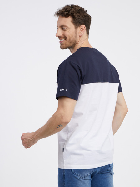 Sam 73 Tricou albastru și alb SAM 73 Sirius pentru bărbați