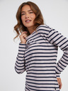 Sam 73 Tricou cu mânecă lungă cu dungi albastru și roz pentru femei SAM 73 Prudence