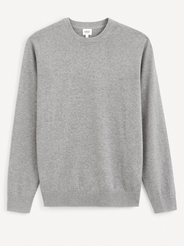 Celio Pulover basic gri deschis pentru bărbați Celio Decotonv