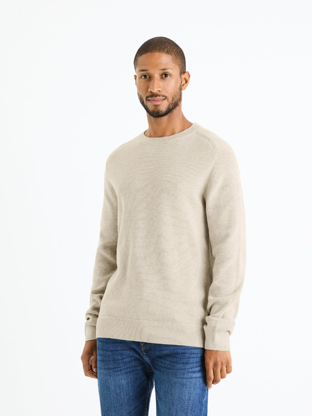 Celio Pulover de bază pentru bărbați Celio Femoon bej