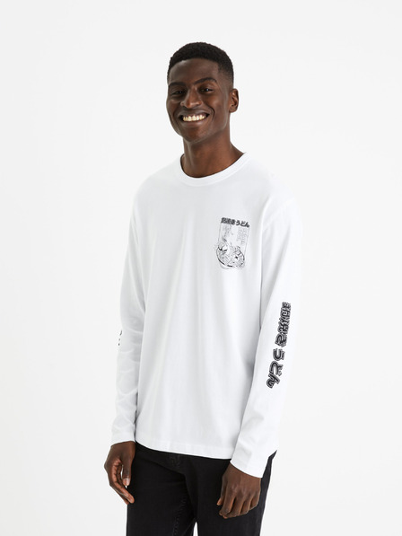 Celio Tricou imprimat alb pentru bărbați Celio Feprime
