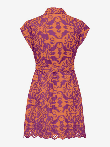 ONLY Rochie cămașă cu model portocaliu și violet pentru femei ONLY Lou