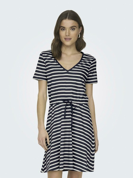 ONLY Rochie de bază pentru femei cu dungi albe și albastru închis ONLY May