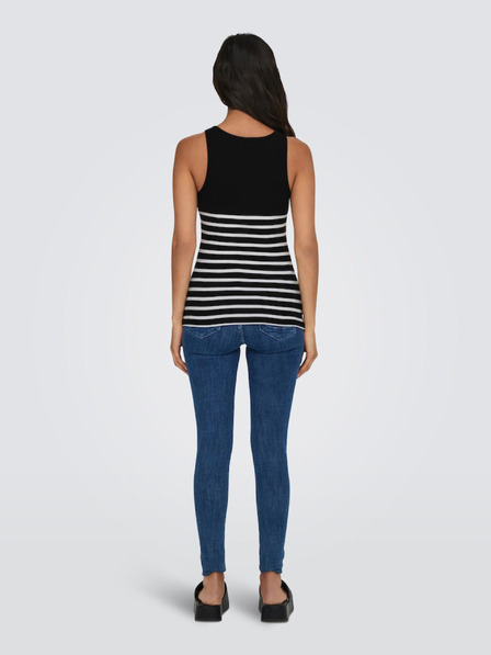 ONLY Tricou negru cu dungi pentru femei ONLY Kenya