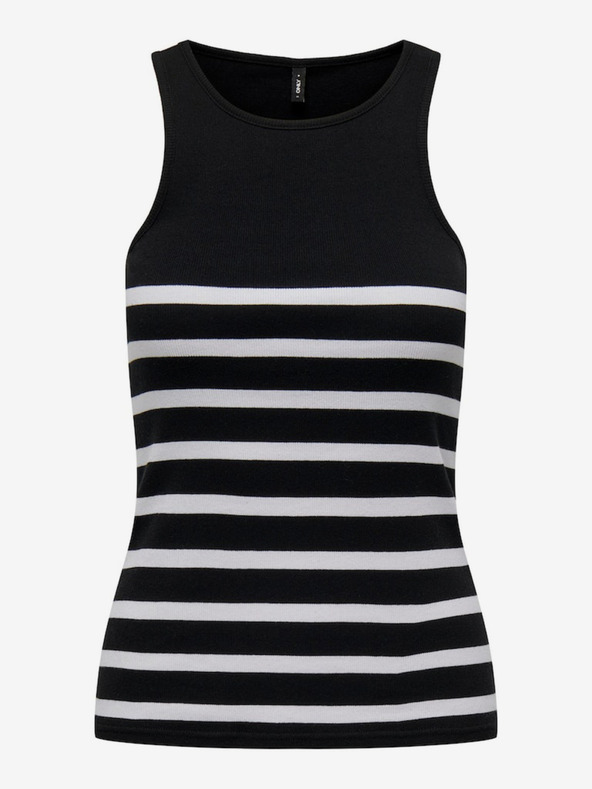 ONLY Tricou negru cu dungi pentru femei ONLY Kenya