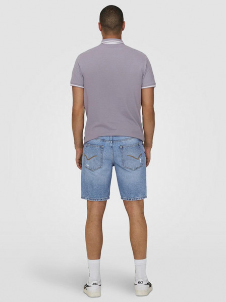 ONLY & SONS Pantaloni scurți din denim albastru deschis pentru bărbați ONLY & SONS Edge