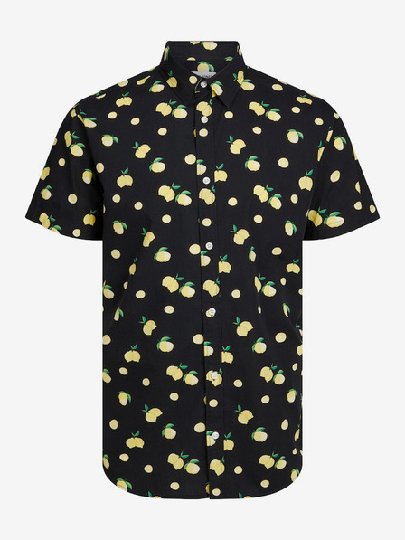 Jack & Jones Cămașă cu mânecă scurtă cu model negru pentru bărbați Jack & Jones Sunshade