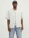 Jack & Jones Cămașă din in cu mânecă scurtă, crem, pentru bărbați Jack & Jones Faro