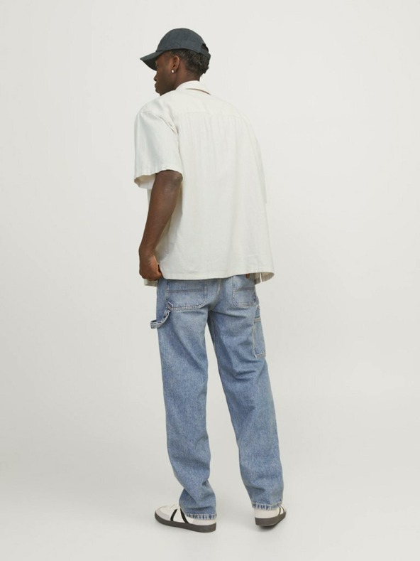 Jack & Jones Cămașă din in cu mânecă scurtă, crem, pentru bărbați Jack & Jones Faro