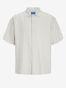 Jack & Jones Cămașă din in cu mânecă scurtă, crem, pentru bărbați Jack & Jones Faro