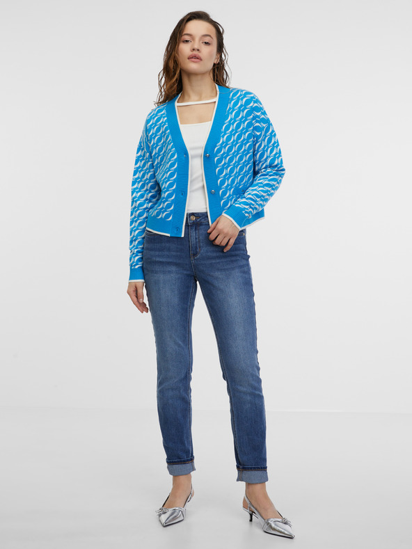 Orsay Cardigan tricot cu model albastru pentru femei ORSAY