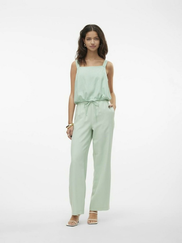 Vero Moda Pantaloni largi verde deschis pentru femei de la VERO MODA Carmen