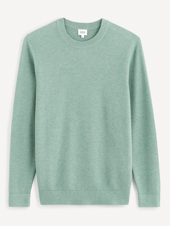 Celio Pulover basic verde pentru bărbați Celio Bepic
