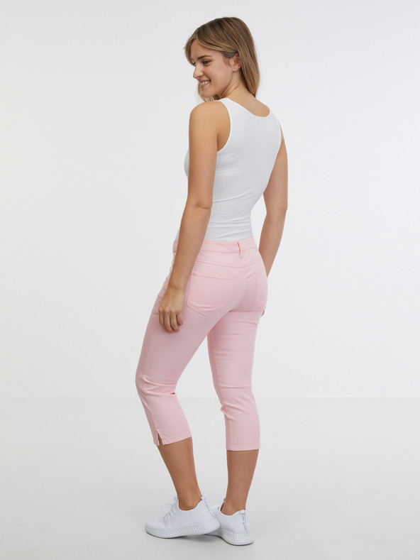 Sam 73 Blugi trei sferturi slim fit roz deschis pentru femei SAM 73 Amara