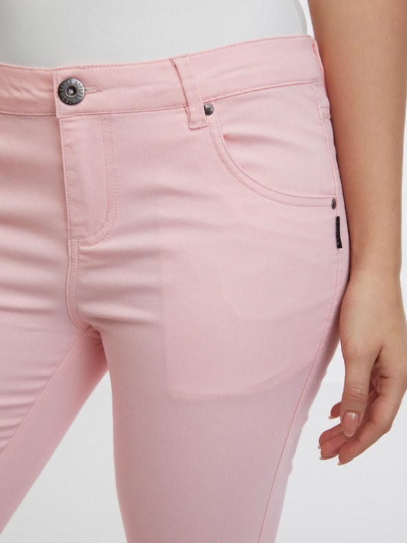 Sam 73 Blugi trei sferturi slim fit roz deschis pentru femei SAM 73 Amara