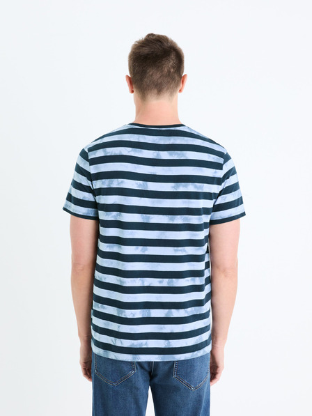 Celio Tricou albastru cu dungi pentru bărbați Celio Geudi