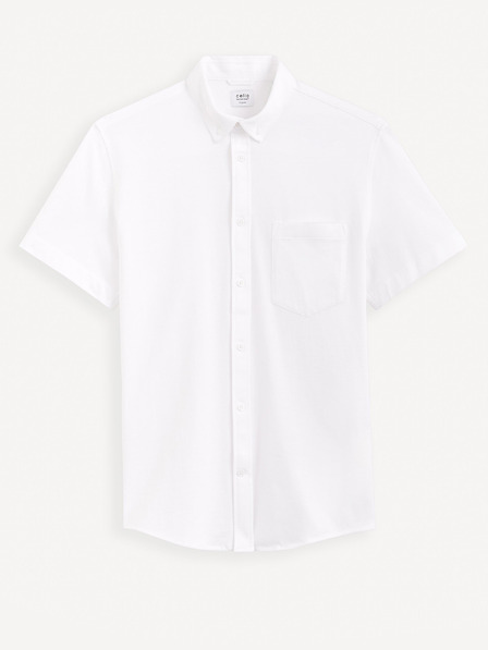 Celio Cămașă albă cu mânecă scurtă pentru bărbați Celio Barik