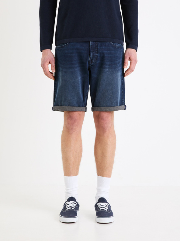 Celio Pantaloni scurți din denim pentru bărbați, albastru închis Celio Bofirstbm