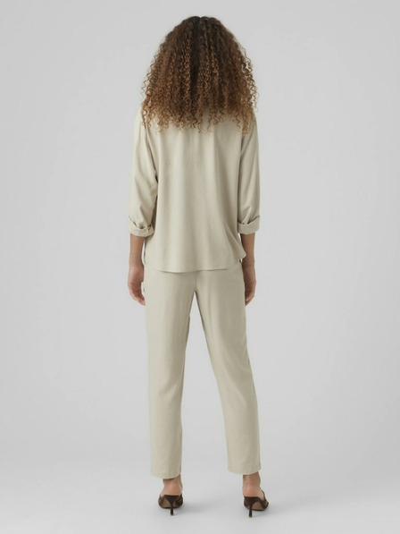 Vero Moda Pantaloni bej cu in pentru femei VERO MODA Jesmilo