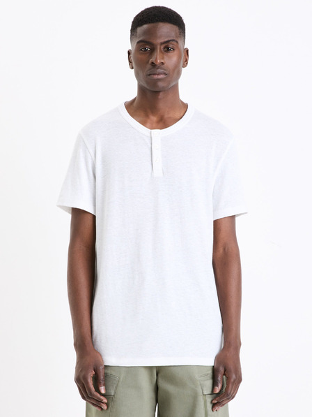Celio Tricou cu nasturi alb pentru bărbați Celio Geliney